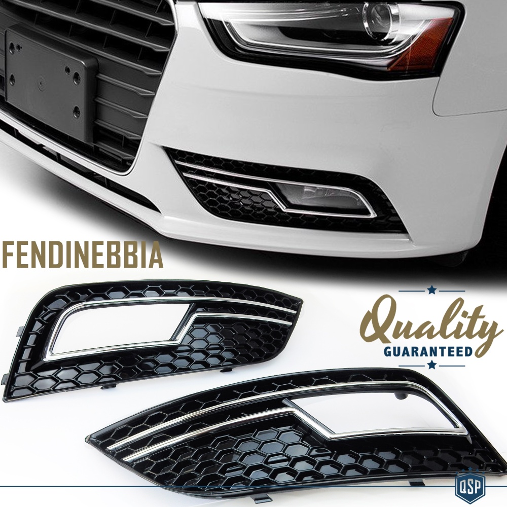 Rejilla Luz de Niebla para AUDI A4 RS4 (B8) Facelift 11-15 | Parilla Parachoques Delantro Nido de Abeja, Negra Rejilla Luz de Niebla para AUDI A4 RS4 (B8) Facelift 11-15 | Parilla Parachoques Delantro Nido de Abeja, Negra