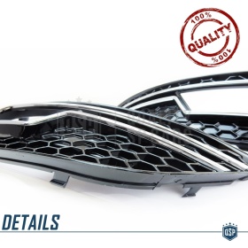 Rejilla Luz de Niebla para AUDI A4 RS4 (B8) Facelift 11-15 | Parilla Parachoques Delantro Nido de Abeja, Negra