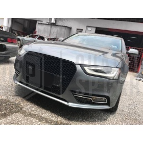 Rejilla Luz de Niebla para AUDI A4 RS4 (B8) Facelift 11-15 | Parilla Parachoques Delantro Nido de Abeja, Negra