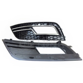 Rejilla Luz de Niebla para AUDI A4 RS4 (B8) Facelift 11-15 | Parilla Parachoques Delantro Nido de Abeja, Negra