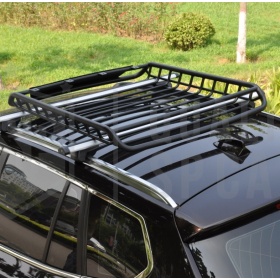 Portaequipajes de Techo PARA Coches SEAT | Cesta de Equipajes de Viaje Off-road en ACERO Negro
