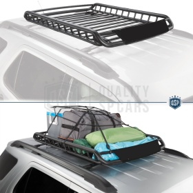 Portaequipajes de Techo PARA Coches SEAT | Cesta de Equipajes de Viaje Off-road en ACERO Negro