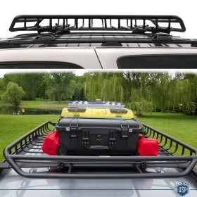 Portaequipajes de Techo PARA Coches SEAT | Cesta de Equipajes de Viaje Off-road en ACERO Negro