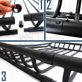Portaequipajes de Techo PARA Coches SEAT | Cesta de Equipajes de Viaje Off-road en ACERO Negro