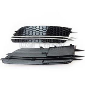 Rejilla Luz de Niebla para AUDI A6 RS6 (C7) 11-14 | Parilla Parachoques Delantro Nido de Abeja, Negra
