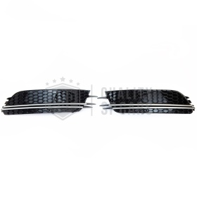Rejilla Luz de Niebla para AUDI A6 RS6 (C7) 11-14 | Parilla Parachoques Delantro Nido de Abeja, Negra