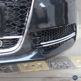 Rejilla Luz de Niebla para AUDI A6 RS6 (C7) 11-14 | Parilla Parachoques Delantro Nido de Abeja, Negra