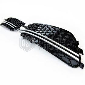 Rejilla Luz de Niebla para AUDI A6 RS6 (C7) 11-14 | Parilla Parachoques Delantro Nido de Abeja, Negra