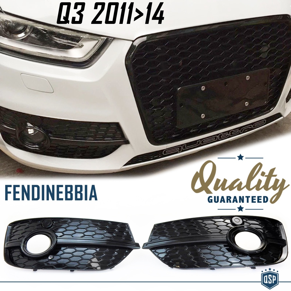 Rejilla Luz de Niebla para AUDI Q3 RSQ3 (8U) 11-14 | Parilla Parachoques Delantro Nido de Abeja, Negra Rejilla Luz de Niebla para AUDI Q3 RSQ3 (8U) 11-14 | Parilla Parachoques Delantro Nido de Abeja, Negra