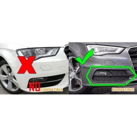 REJILLA DELANTERA + REJILLAS LUZ DE NIEBLA para AUDI A3 RS3 (8V) 12-16 | Nido de Abeja