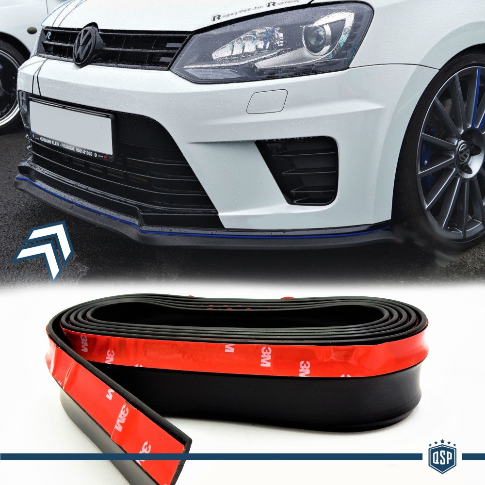 Adhesive SPOILER FOR Volkswagen Polo, Bumper Lip or Side Skirt in BLACK EPDM flexible