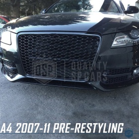 REJILLA DELANTERA + REJILLAS LUZ DE NIEBLA para AUDI A4 RS4 (B8) 07-11 | Nido de Abeja