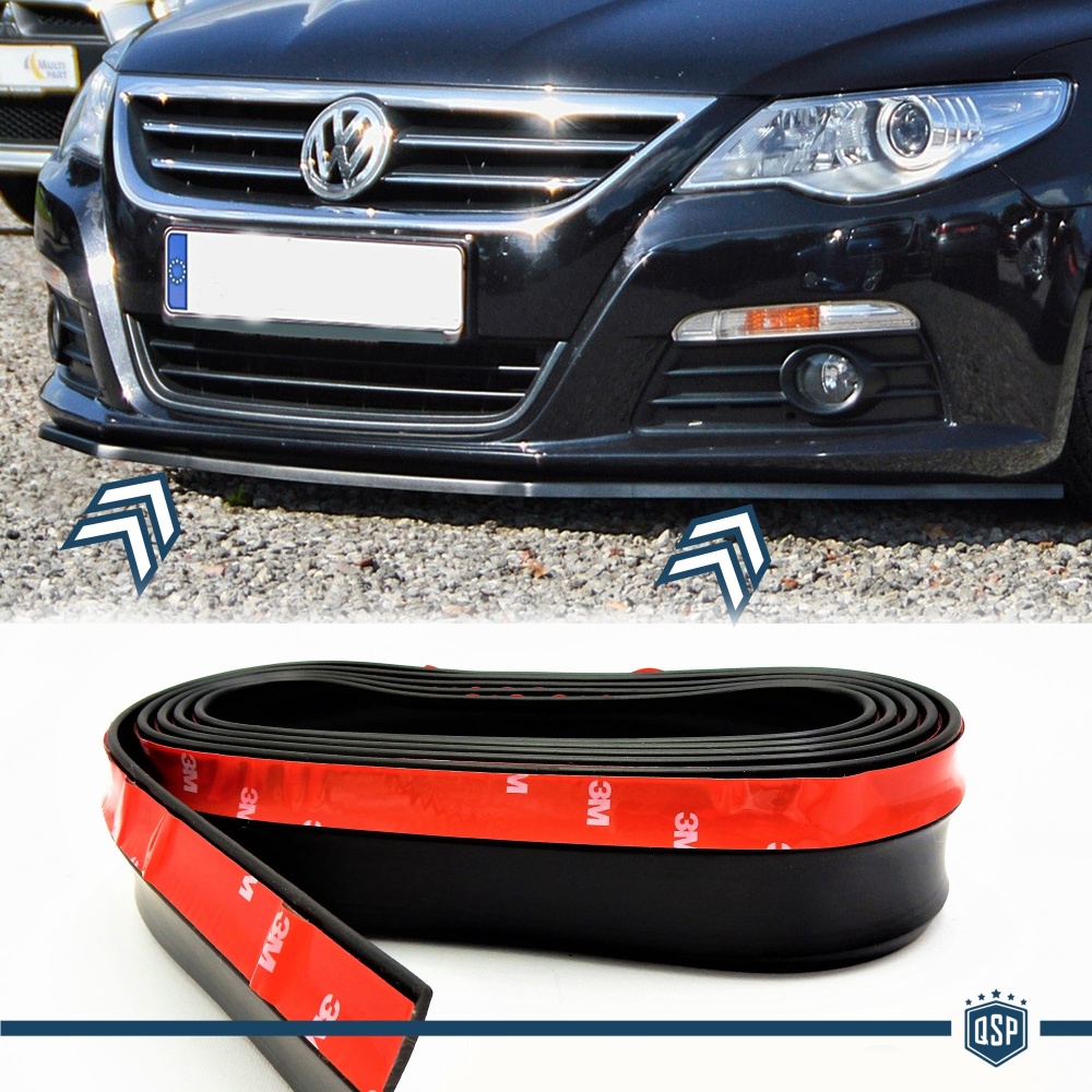 Klebender SPOILER FÜR Volkswagen Passat, Stoßstangenlippe oder Seitenschweller aus SCHWARZEM EPDM