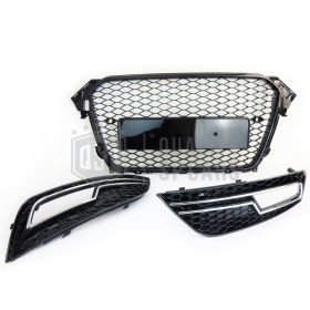 REJILLA DELANTERA + REJILLAS LUZ DE NIEBLA para AUDI A4 RS4 B8 Facelift (11-15) | Nido de Abeja