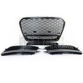 REJILLA DELANTERA + REJILLAS LUZ DE NIEBLA para AUDI A6 RS6 C7 (11-14) | Nido de Abeja