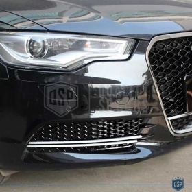 REJILLA DELANTERA + REJILLAS LUZ DE NIEBLA para AUDI A6 RS6 C7 (11-14) | Nido de Abeja