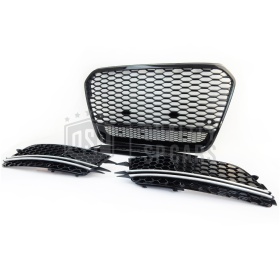 REJILLA DELANTERA + REJILLAS LUZ DE NIEBLA para AUDI A6 RS6 C7 (11-14) | Nido de Abeja