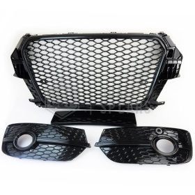 REJILLA DELANTERA + REJILLAS LUZ DE NIEBLA para AUDI Q3 RSQ3 8U (11-14) | Nido de Abeja