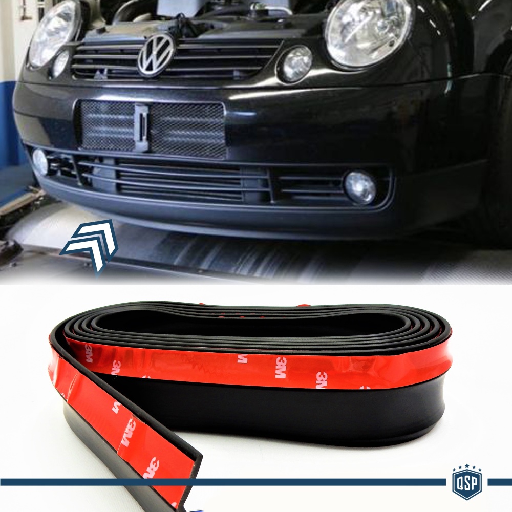 Spoiler Alerón Adhesivo PARA Volkswagen Lupo-Fox Labio parachoques LIP o Faldones Laterales Negro Flexible