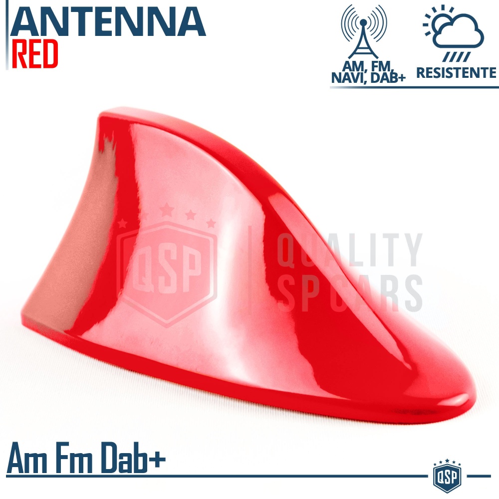 Car Roof Red SHARK FIN Universal Antenna | Real AM-FM-DAB+ RADIO Reception Car Roof Red SHARK FIN Universal Antenna | Real AM-FM-DAB+ RADIO Reception