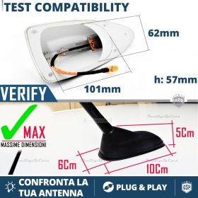 Car Roof Red SHARK FIN Universal Antenna | Real AM-FM-DAB+ RADIO Reception