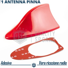 Car Roof Red SHARK FIN Universal Antenna | Real AM-FM-DAB+ RADIO Reception