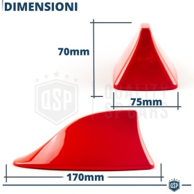 Car Roof Red SHARK FIN Universal Antenna | Real AM-FM-DAB+ RADIO Reception