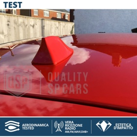 Car Roof Red SHARK FIN Universal Antenna | Real AM-FM-DAB+ RADIO Reception
