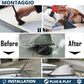 Antenna Auto PINNA DI SQUALO Grigia Universale | VERA Ricezione RADIO AM-FM-DAB+