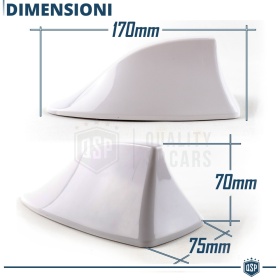 Antenna Auto PINNA DI SQUALO Bianca Universale | VERA Ricezione RADIO AM-FM-DAB+