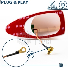 Antenna Auto PINNA DI SQUALO Bianca Universale | VERA Ricezione RADIO AM-FM-DAB+