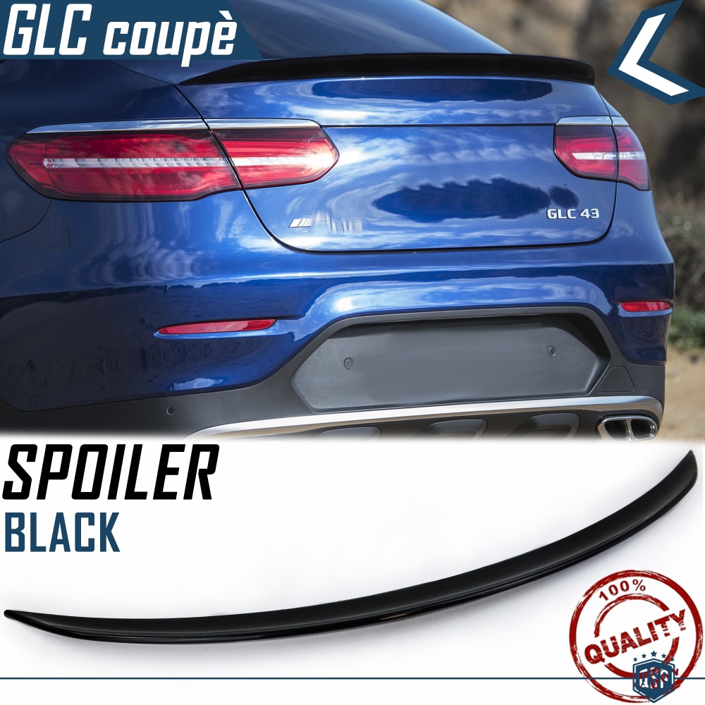 SPOILER Alerón Trasero PARA Mercedes GLC Coupé (C253) 2015- | Labio Maletero NEGRO Adhesivo