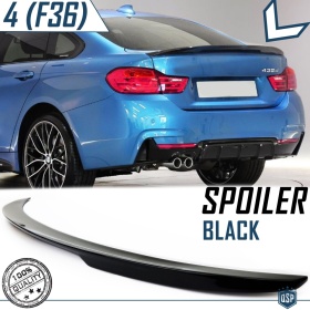SPOILER Alerón Trasero PARA BMW Serie 4 (F36) 14-19 | Labio Maletero NEGRO Adhesivo