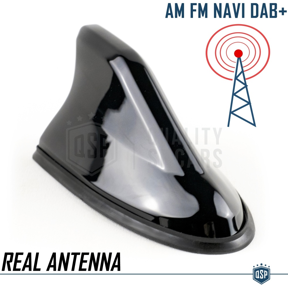 Car Roof Black SHARK FIN Universal Antenna | Real AM-FM-DAB+ RADIO Reception Car Roof Black SHARK FIN Universal Antenna | Real AM-FM-DAB+ RADIO Reception