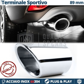 Tubo de ESCAPE Coche en ACERO Inoxidable | Redondo, Silenciador Ø 78-83 MM