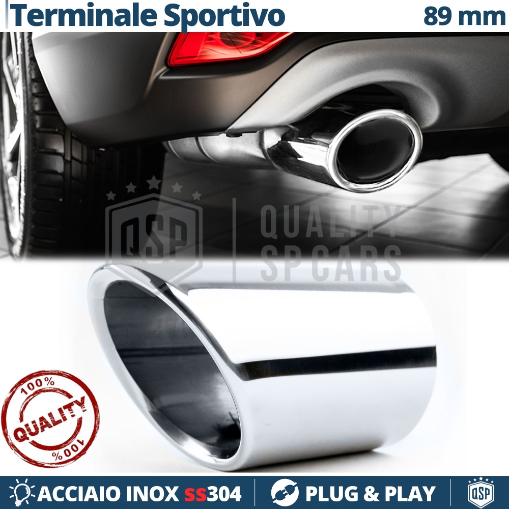 Tubo de ESCAPE Coche en ACERO Inoxidable | Redondo, Silenciador Ø 78-83 MM Tubo de ESCAPE Coche en ACERO Inoxidable | Redondo, Silenciador Ø 78-83 MM