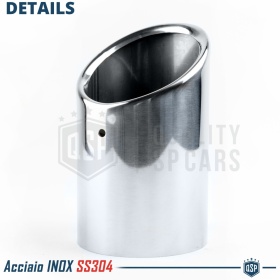 Tubo de ESCAPE Coche en ACERO Inoxidable | Redondo, Silenciador Ø 78-83 MM