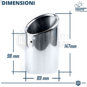 Tubo de ESCAPE Coche en ACERO Inoxidable | Redondo, Silenciador Ø 78-83 MM
