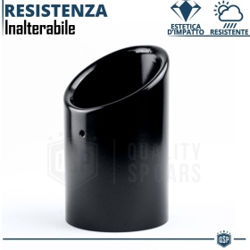EMBOUT d' Échappement pour Voiture en ACIER Inoxydable Noir | Ronde, Silencieux Ø 78-83 mm