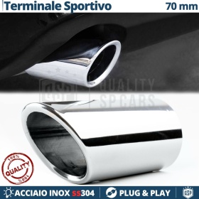 Tubo de ESCAPE Coche en ACERO Inoxidable | Redondo, Silenciador Ø 59-64 MM