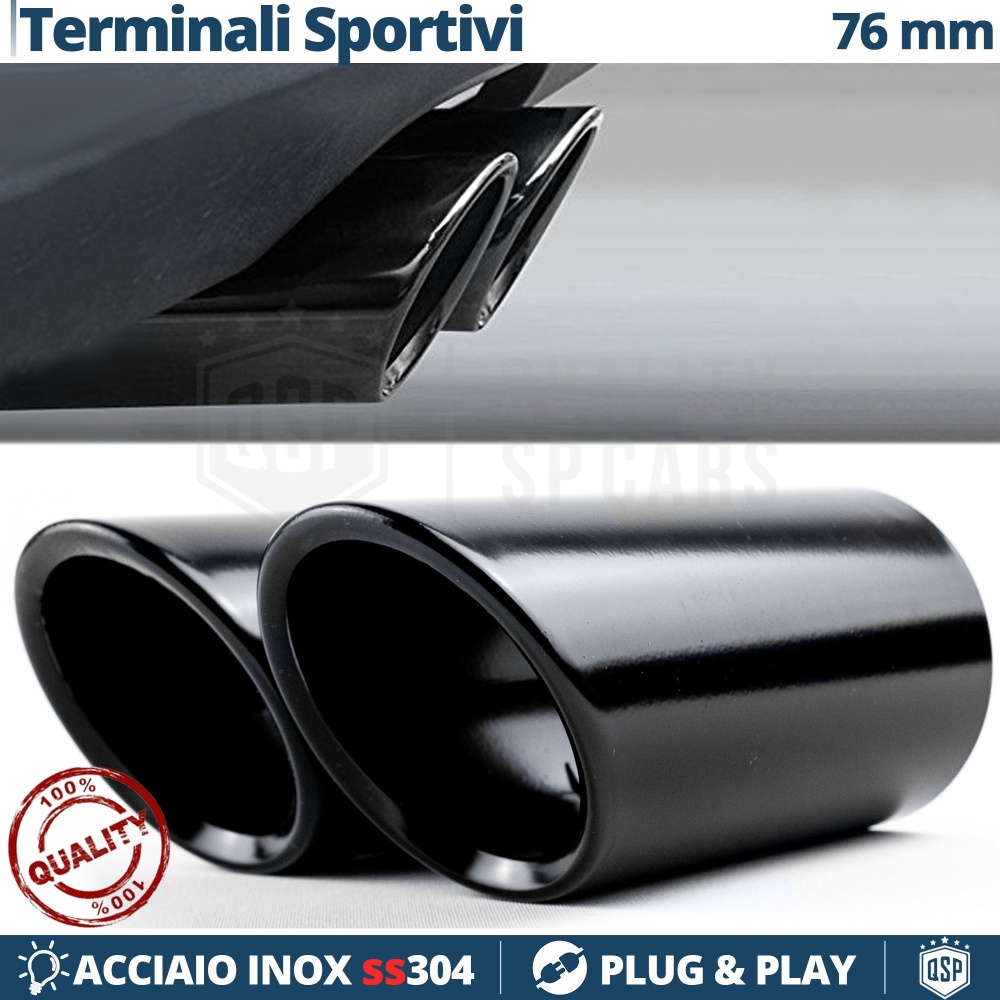2X Auto AUSPUFFBLENDEN Endrohr Schwarz Stahl | Runden, Schalldämpfer Ø 65-70 MM 2X Auto AUSPUFFBLENDEN Endrohr Schwarz Stahl | Runden, Schalldämpfer Ø 65-70 MM