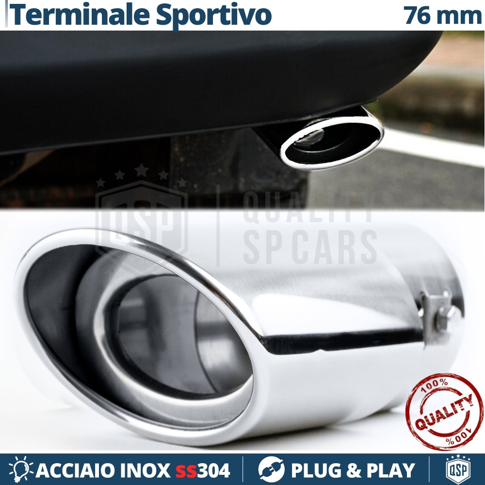 Tubo de ESCAPE OVAL Coche Universal en ACERO inoxidable | Silenciador Ø 45-74 MM Tubo de ESCAPE OVAL Coche Universal en ACERO inoxidable | Silenciador Ø 45-74 MM