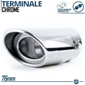 Tubo de ESCAPE OVAL Coche Universal en ACERO inoxidable | Silenciador Ø 45-74 MM