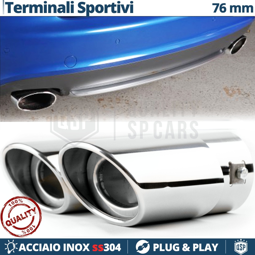 2X Auto OVAL AUSPUFFBLENDEN Endrohr Chromfinishstahl | Schalldämpfer Ø 45-74 MM 2X Auto OVAL AUSPUFFBLENDEN Endrohr Chromfinishstahl | Schalldämpfer Ø 45-74 MM