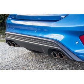 2x Tubos Dobles de ESCAPE Coche Universal en ACERO Inoxidable Negro | Redondo, Silenciador Max Ø 76 MM