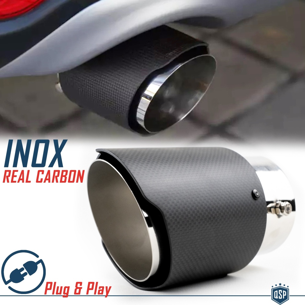 Tubo de ESCAPE Coche Universal en ACERO inoxidable Carbón | Silenciador Ø 40-80 MM Tubo de ESCAPE Coche Universal en ACERO inoxidable Carbón | Silenciador Ø 40-80 MM