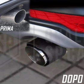 Tubo de ESCAPE Coche Universal en ACERO inoxidable Carbón | Silenciador Ø 40-80 MM