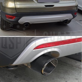 2x Tubos de ESCAPE Coche Universal en ACERO inoxidable Carbón | Silenciador Ø 40-80 MM