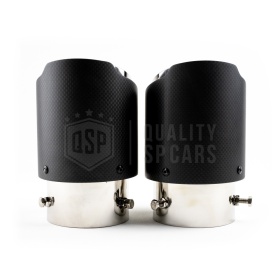 2x Tubos de ESCAPE Coche Universal en ACERO inoxidable Carbón | Silenciador Ø 40-80 MM