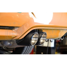 Tubo Doble de ESCAPE Coche Universal en ACERO inoxidable Fibra de Carbón | Silenciador Max Ø 76 MM